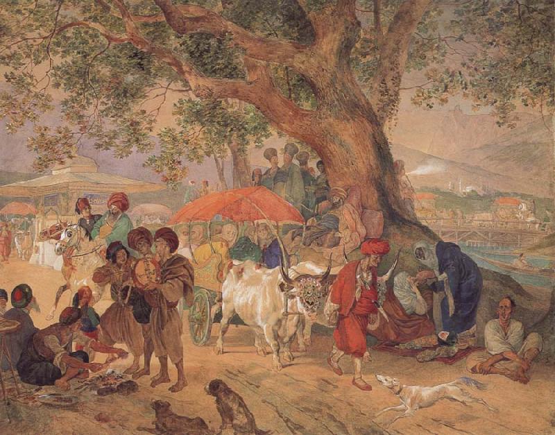 Karl Briullov A Break in the Journey,Near Constantinople Sweden oil painting art